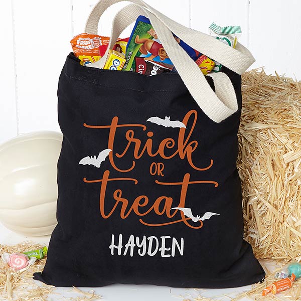 Trick-or-Treating Halloween Customized Tote Bags - Logo Tote Bags