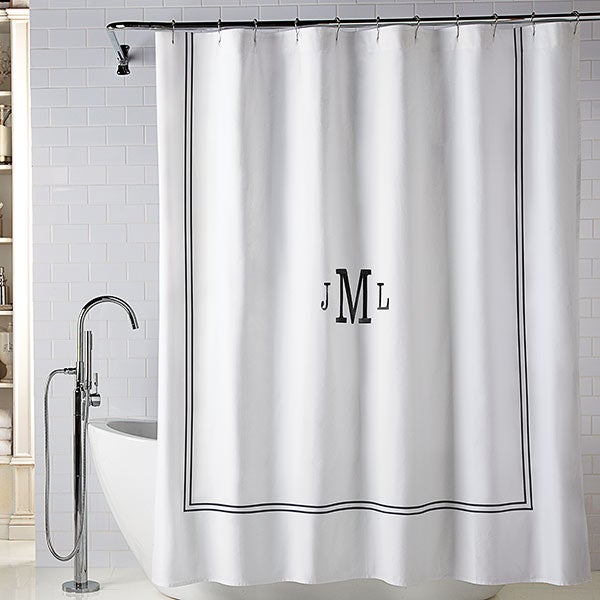 monogram shower curtain cheap