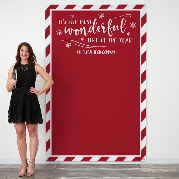 Personalized Holiday Photo Backdrop - Most Wonderful Time - 19712