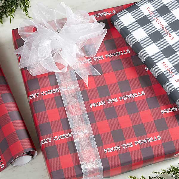 Christmas Tissue Paper, Personalized Tissue Paper, Buffalo Plaid