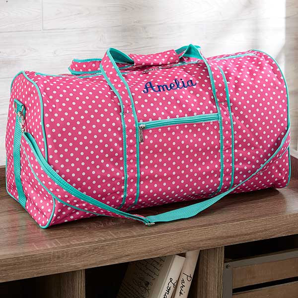 polka dot luggage