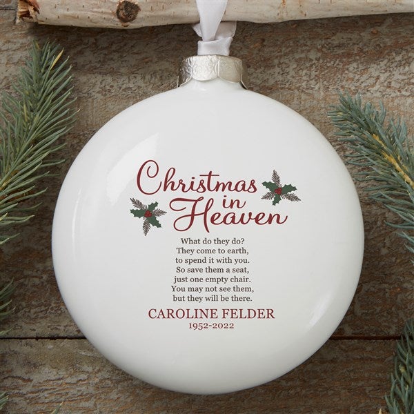 Christmas In Heaven Personalized Dexule 3d Disc Memorial Ornament