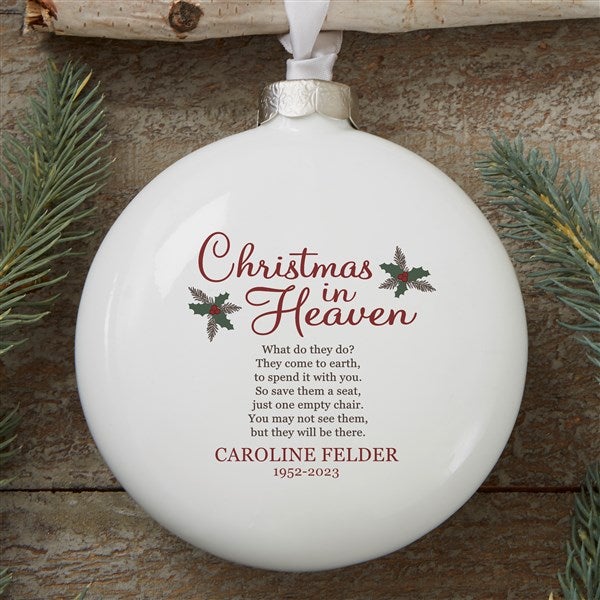 Christmas In Heaven Personalized Dexule 3D Disc Memorial Ornament