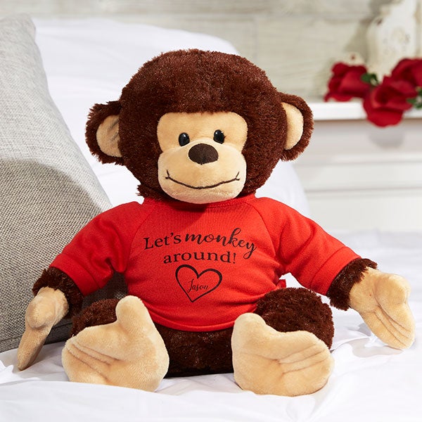 valentine monkey stuffed animal