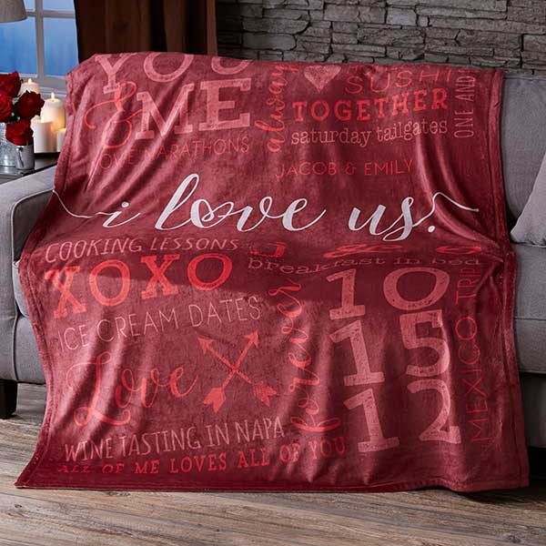 Personalized Passion Personalized Soft and Cozy Blanket for Couples - Gifts  Black - 40x60 Inches