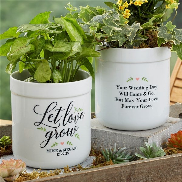 Personalized Flower Pots - Let Love Grow - 19990