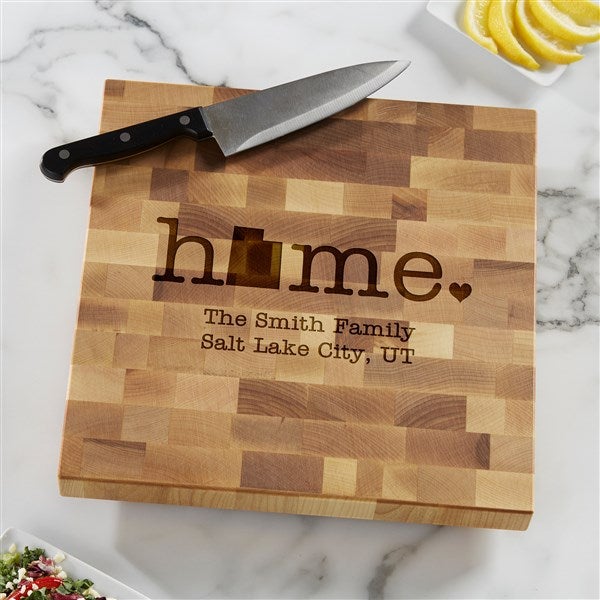 Home State Personalized Butcher Block Cutting Board - 20132