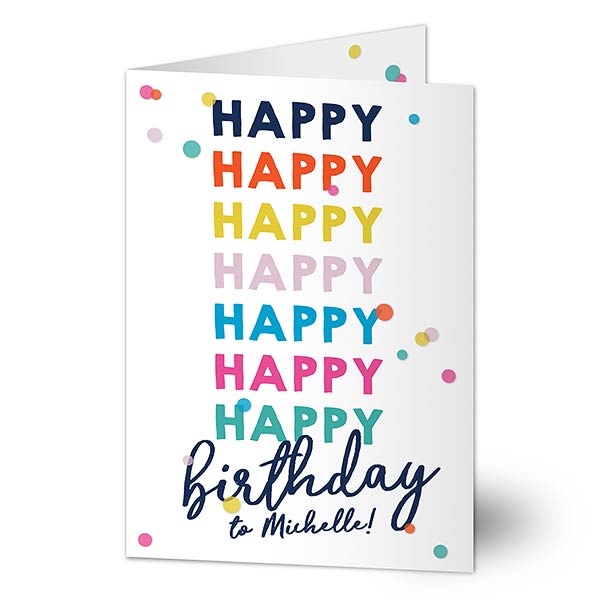 erwt baseren Stuwkracht Personalized Birthday Card - Happy Happy Birthday