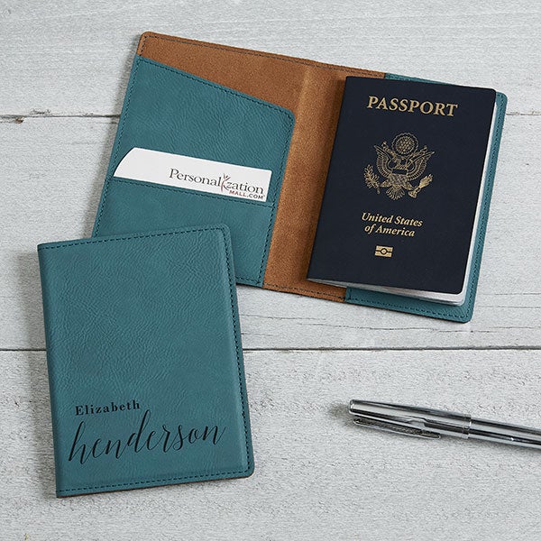  Personalized leather passport cover, passport holder