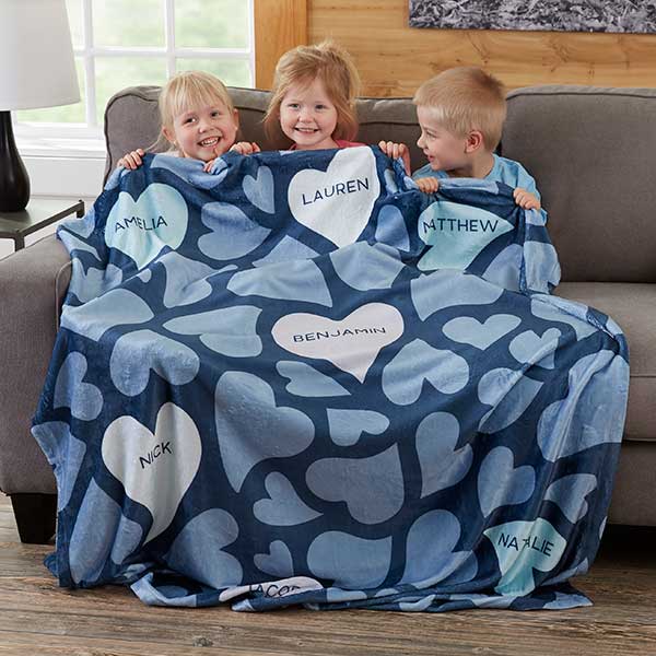 Her Heart Of Love Personalized 50x60 Fleece Blanket