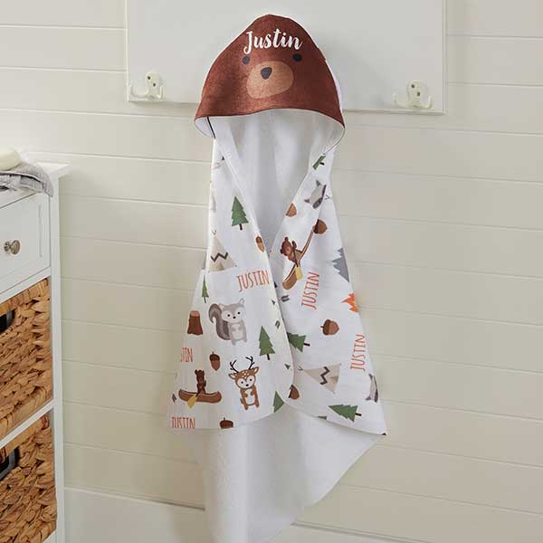 Personalized Hooded Towels - Woodland Adventure - 20618