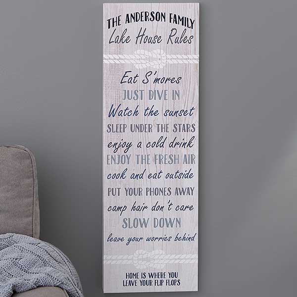 Summer Rules Sign Personalized Canvas Print - 20627