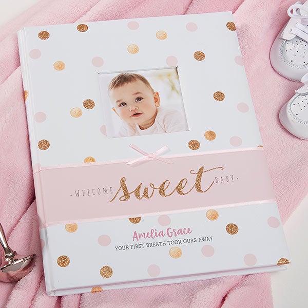 Personalized Baby Girl Memory Book Sweet Sparkle