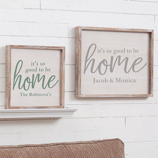 Good To Be Home 14x18 Personalized Blackwashed Wood Wall Art