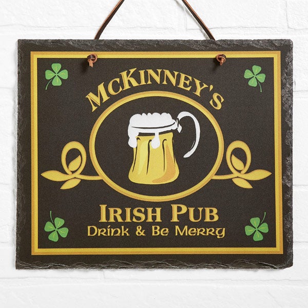 Old Irish Pub Custom Name Personalized Slate Plaque