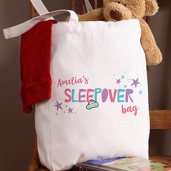 Personalized Sleepover Tote Bag For Girls