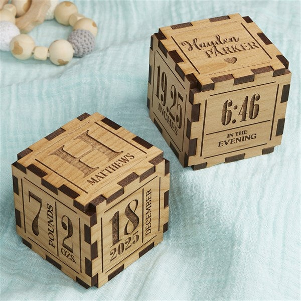 New Baby Personalized Wooden Baby Blocks - 20950