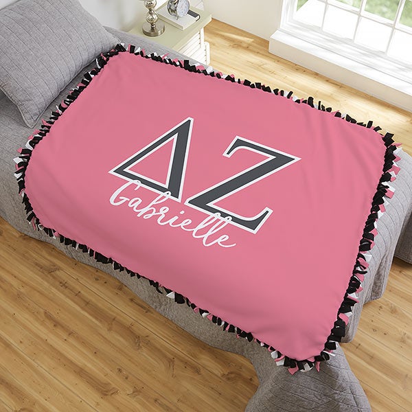 Delta Zeta Personalized Greek Letter 50x60 Tie Blanket Sorority Gifts