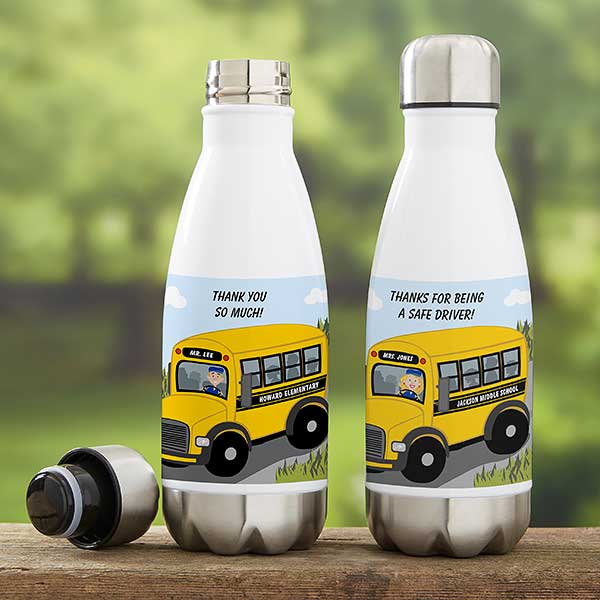 School Bus Driver Gift - Personalized Insulated Water Bottle - 21077