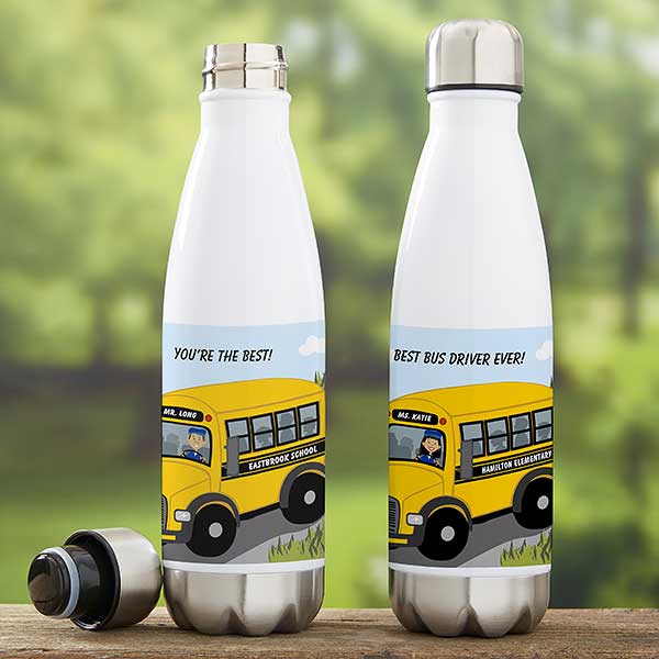 School Bus Driver Gift - Personalized Insulated Water Bottle - 21077