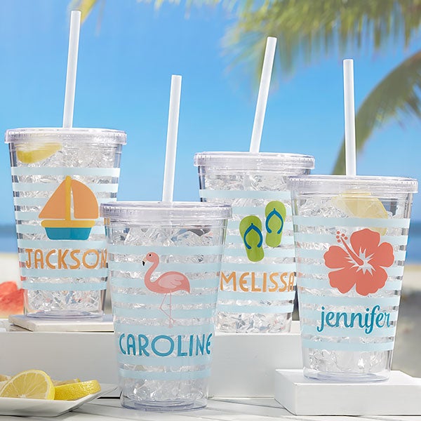 Personalized Reusable Drink Cup with Name - Insulated Acrylic