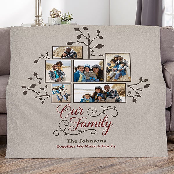 Photo Family Tree 50x60 Fleece Blanket