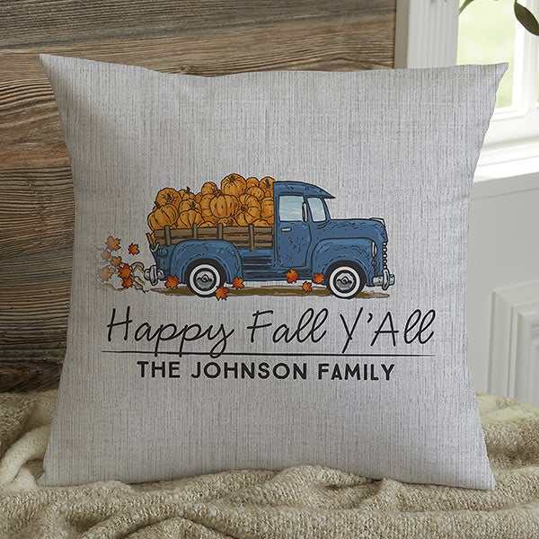 Fall It's Fall Y'all Embroidered Outdoor Pillow