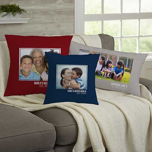 For Her Photo Personalized Lumbar Throw Pillow