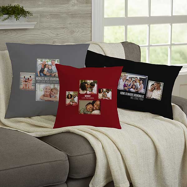 4 Photo Collage For Her Personalized 18-inch Velvet Pillow