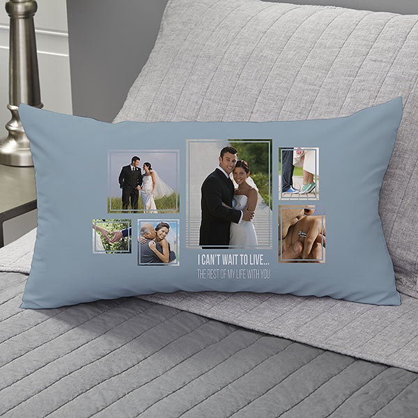 Wedding Photo Collage - Custom 6 Photo Throw Pillows - 21469