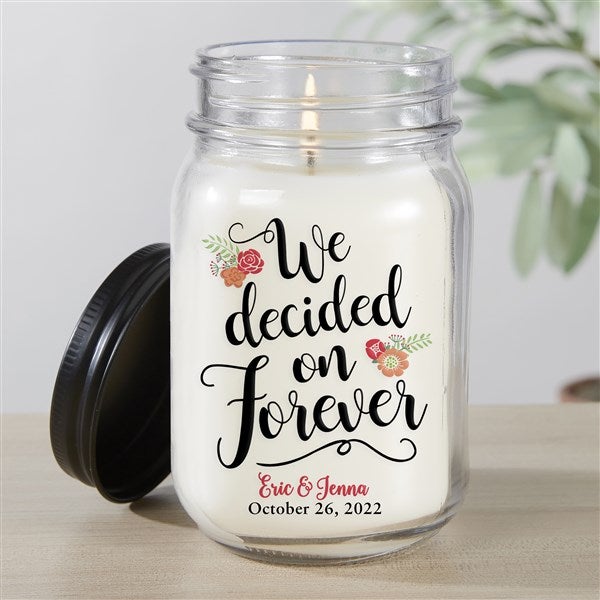 We Decided On Forever Personalized Wedding Candle Jar