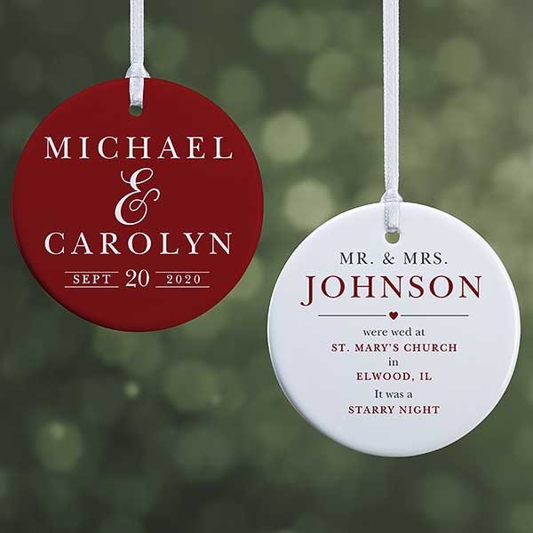 personalized married ornaments