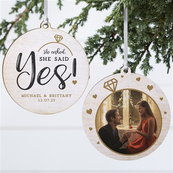 He Asked She Said Yes Engagement Gift Personalised Engagement Gifts for  Couples, Fiance, Best Friend Engagement Congratulations Keepsake 