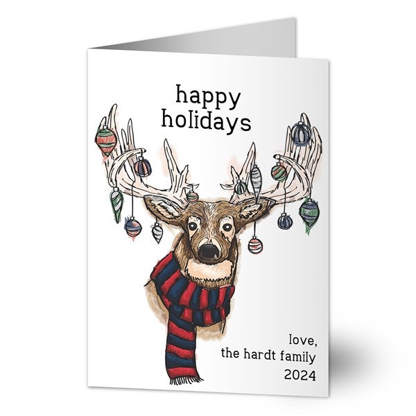 Ornament Reindeer Custom Holiday Cards - 21785