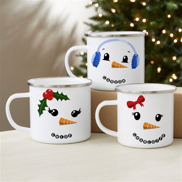 Personalized Camping Mugs - Snowman Characters