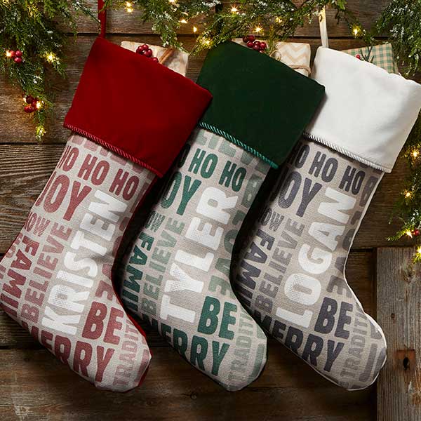 21883 - Holiday Celebration Personalized Christmas Stockings