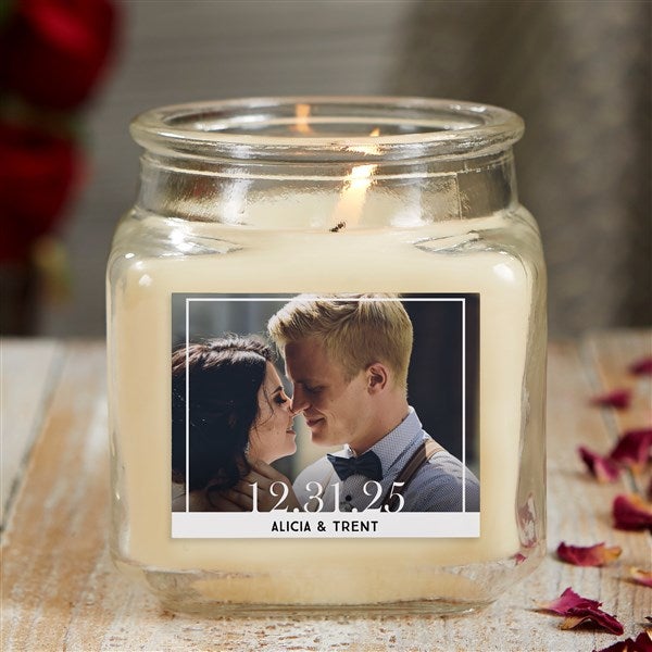 Personalized Scented Candle Jar - Our Wedding Photo - 21920