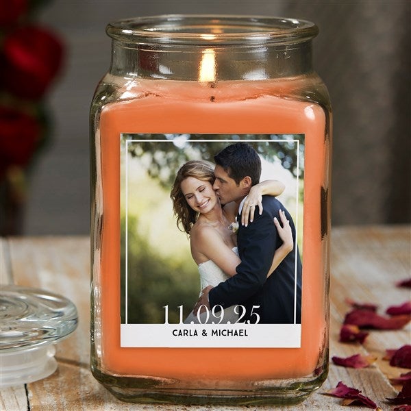 Personalized Scented Candle Jar - Our Wedding Photo - 21920