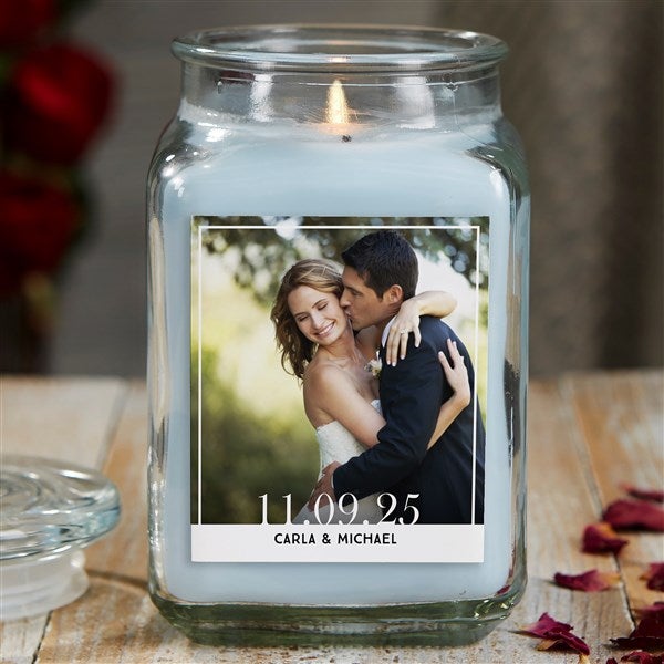 Personalized Scented Candle Jar - Our Wedding Photo - 21920