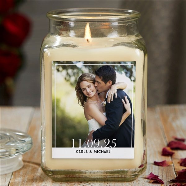 Personalized Scented Candle Jar - Our Wedding Photo - 21920