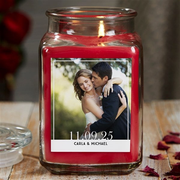 Personalized Scented Candle Jar - Our Wedding Photo - 21920