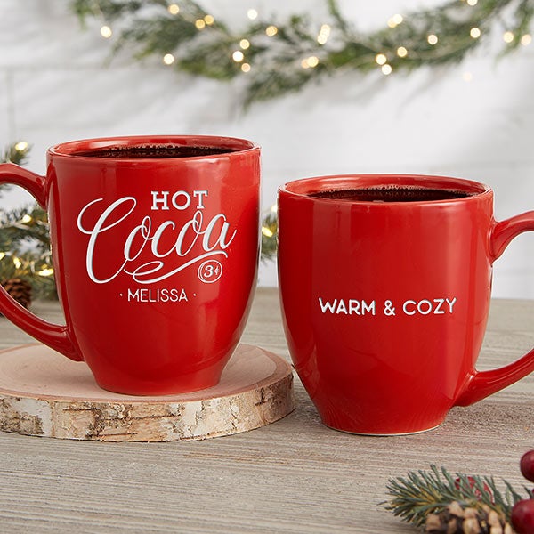 Hot Cocoa Personalized Vintage Bistro Mug