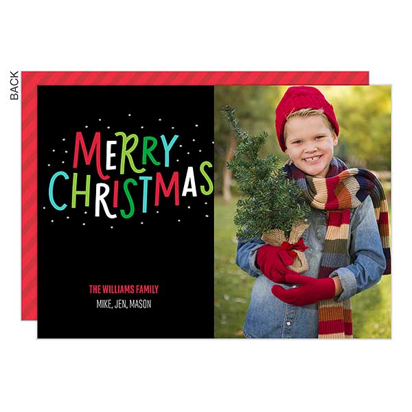 Merry Christmas Colorful Holiday Photo Cards - 21993