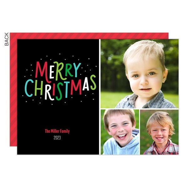 Merry Christmas Colorful Holiday Photo Cards - 21993