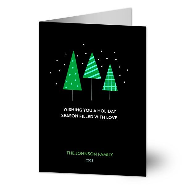 Simple Trees Personalized Holiday Cards - 22001