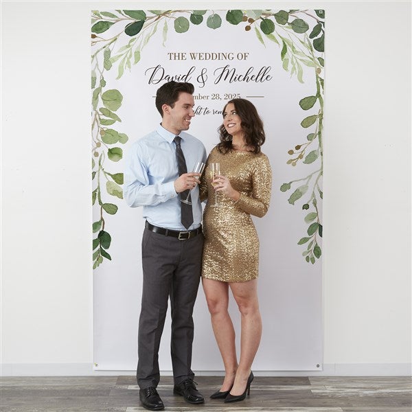 Laurels of Love Personalized Photo Backdrop - 22047