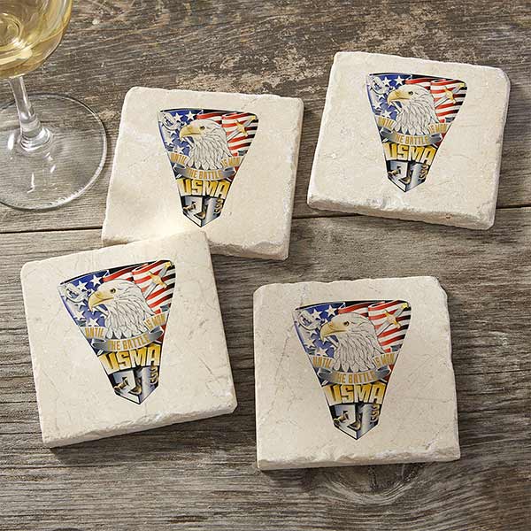 West Point Tumbled Stone Coaster Set - 22175