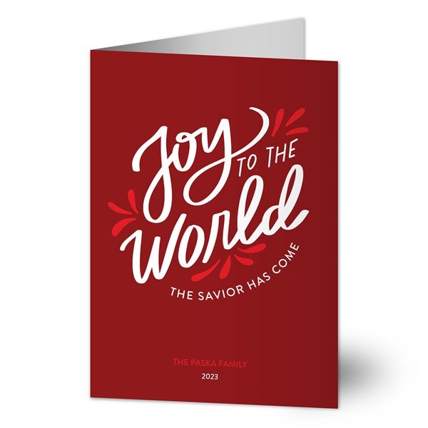 Joy to the World Personalized Holiday Cards - 22211