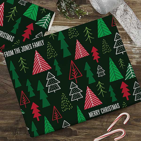 Christmas Trees Personalized Wrapping Paper - 22221