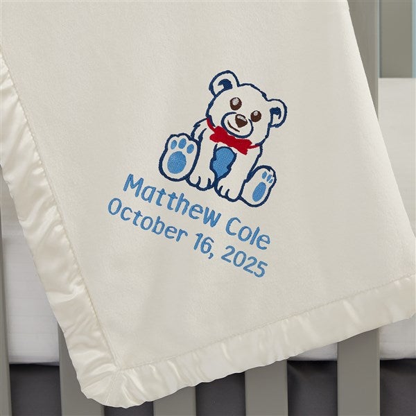 Embroidered Teddy Bear Baby Blankets - 22316